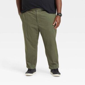 Goodfellow & Co Big & Tall Slim Chino With Hidden Expandable Waist Green 44x32